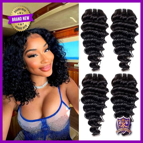 Deep Wave Human Hair Extensions 4 Bundles 12 Inch Virgin Hair main image 6